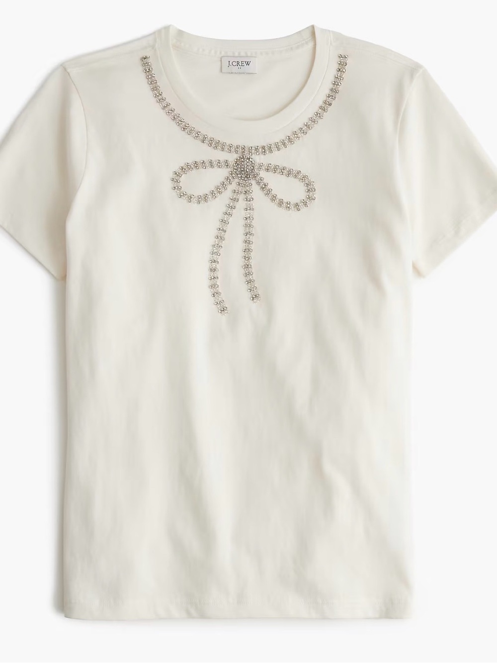 J. Crew Embellished Bow Tee Size M